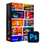 50 Modern YouTube Thumbnails Pack